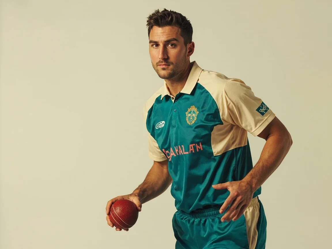 Editorial cutout of a seam-bowling all-rounder in a relaxed three-quarter pose.